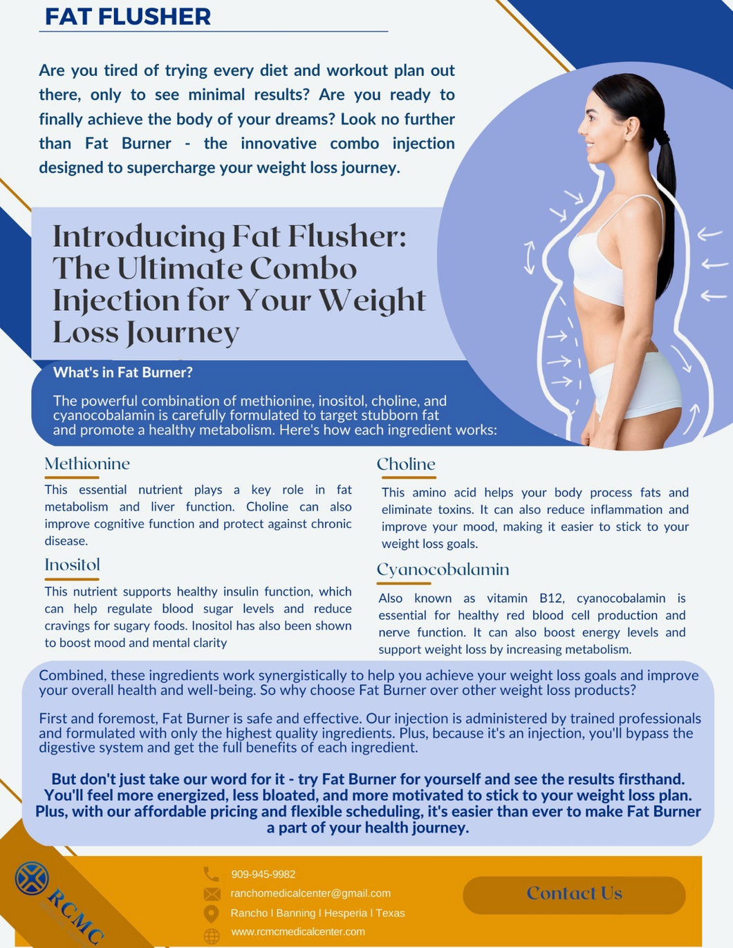 Fat Flusher Inj w/ telehealth physicians consultation Rcmc Medical Center Fat Flusher Inj w/ telehealth physicians consultation Rcmc Medical Center